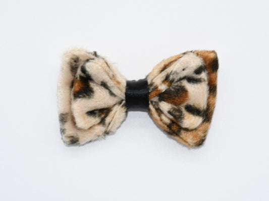 Leopard Opulence Fur Pet Hair Bow