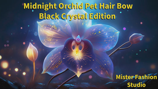 Midnight Orchid Black Crystal Edition Pet Hair Bow